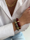 Set of 2 Gemini Bracelets - Burgundy