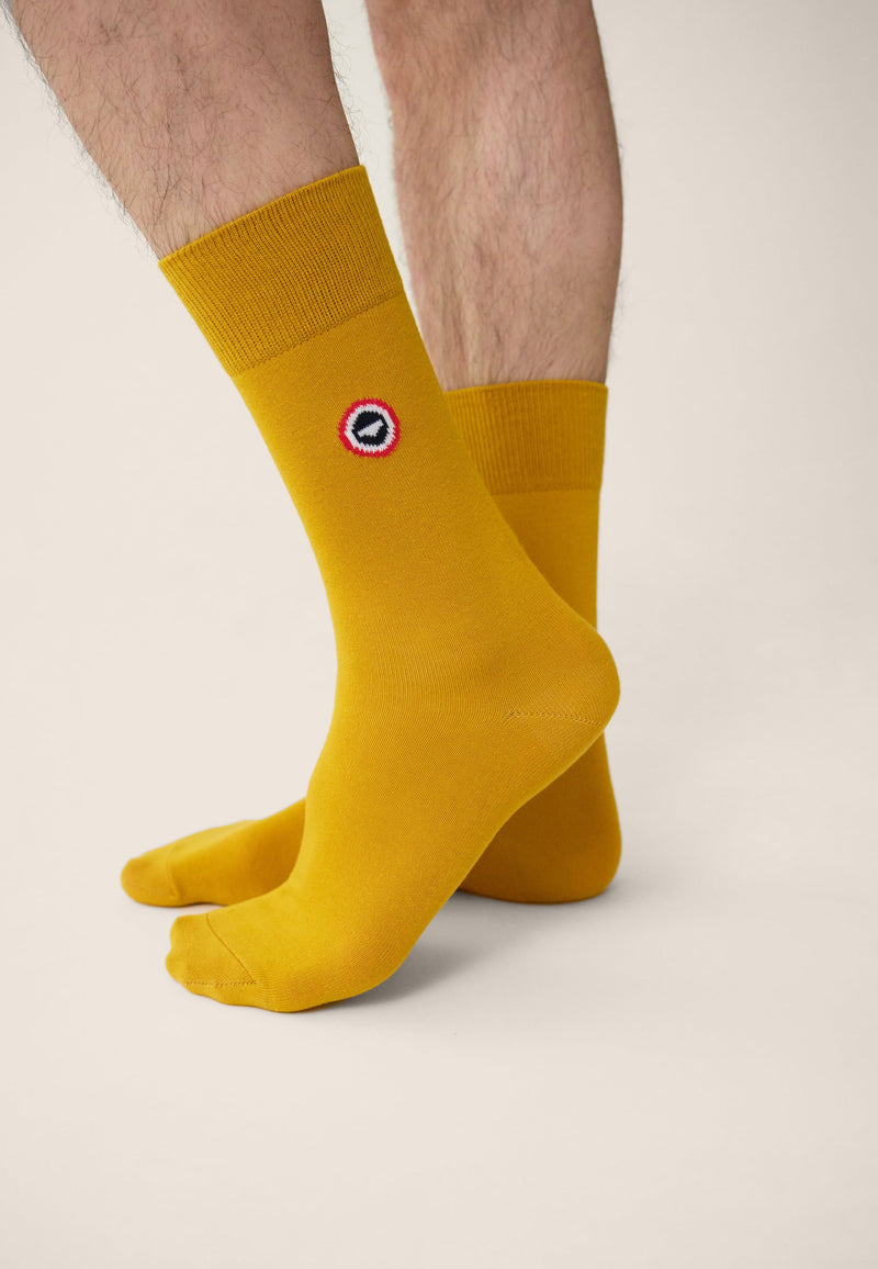 Lot De 7 Chaussettes Mi-Hautes En Coton - Chaussettes Marine Vert Sapin Rouge Cerise Demibloc Flocon Moutarde Houx