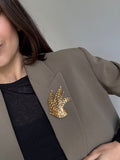 Broche Monet Vintage - Feuille Dorée