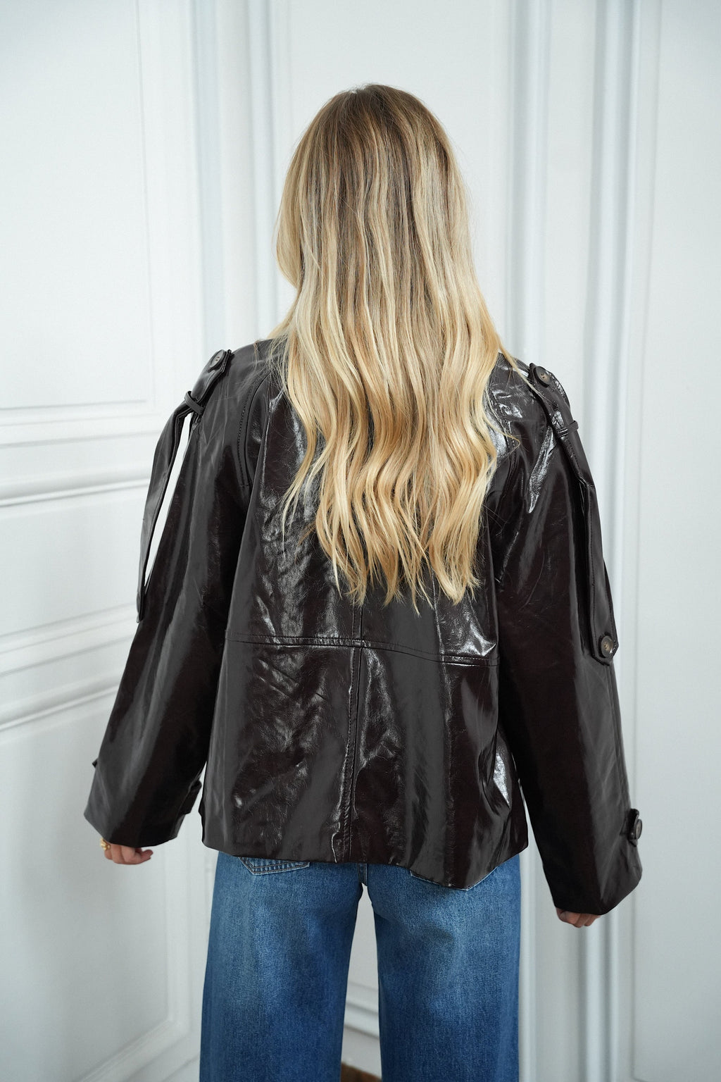 Estelle Patent Jacket - Chocolate