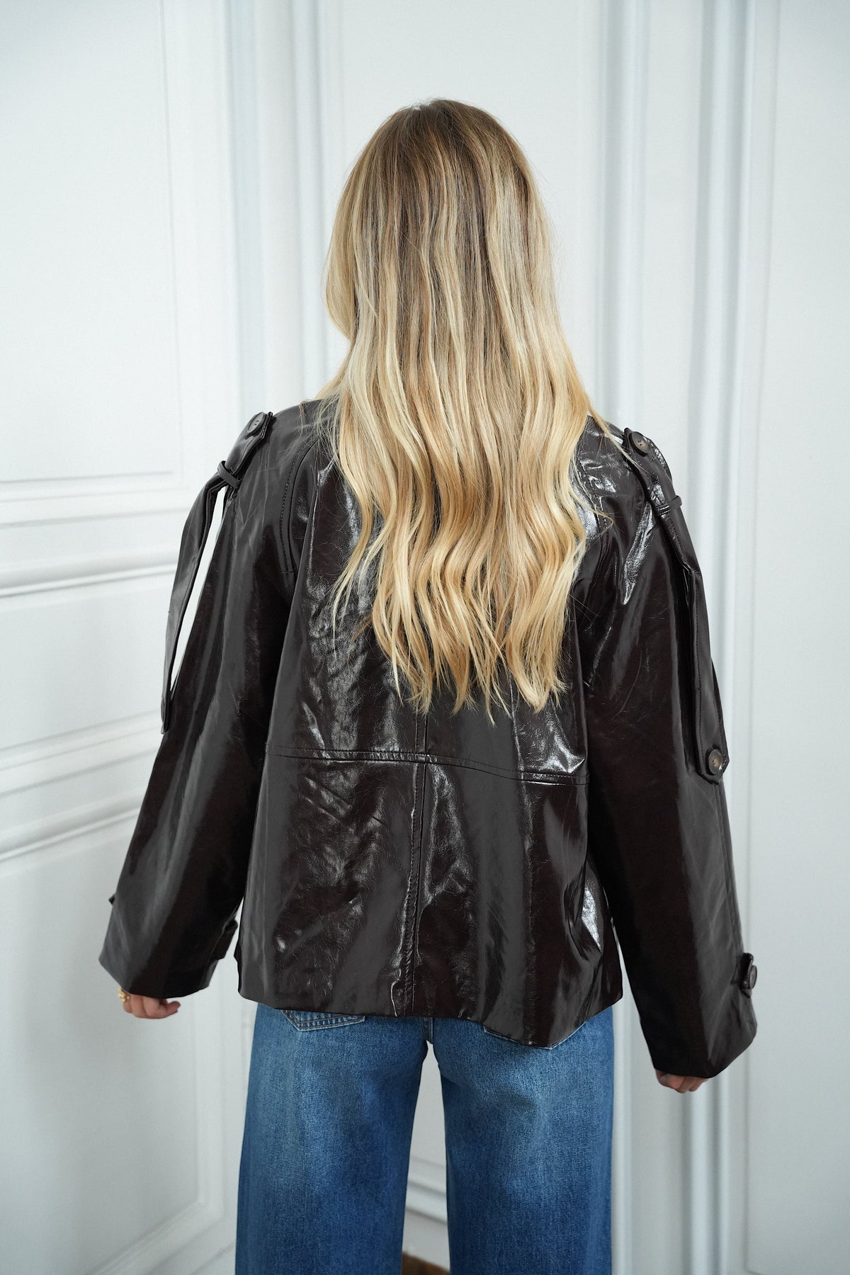 Estelle Patent Jacket - Chocolate