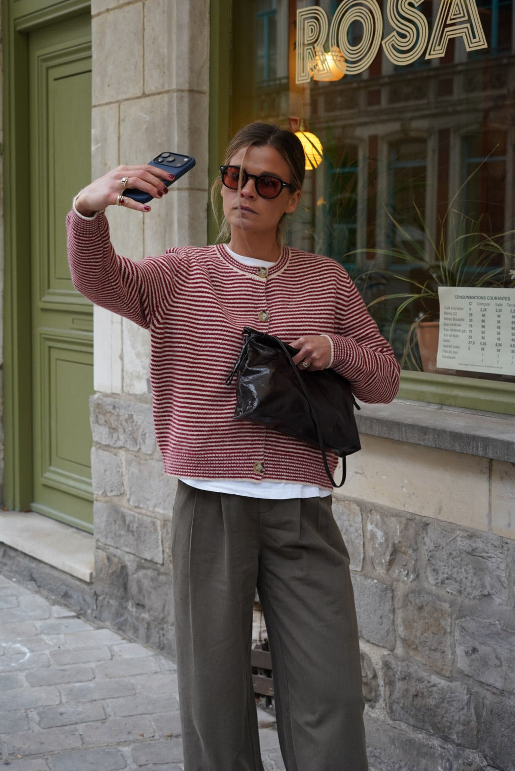 Red/Ecru Striped Clément Vest