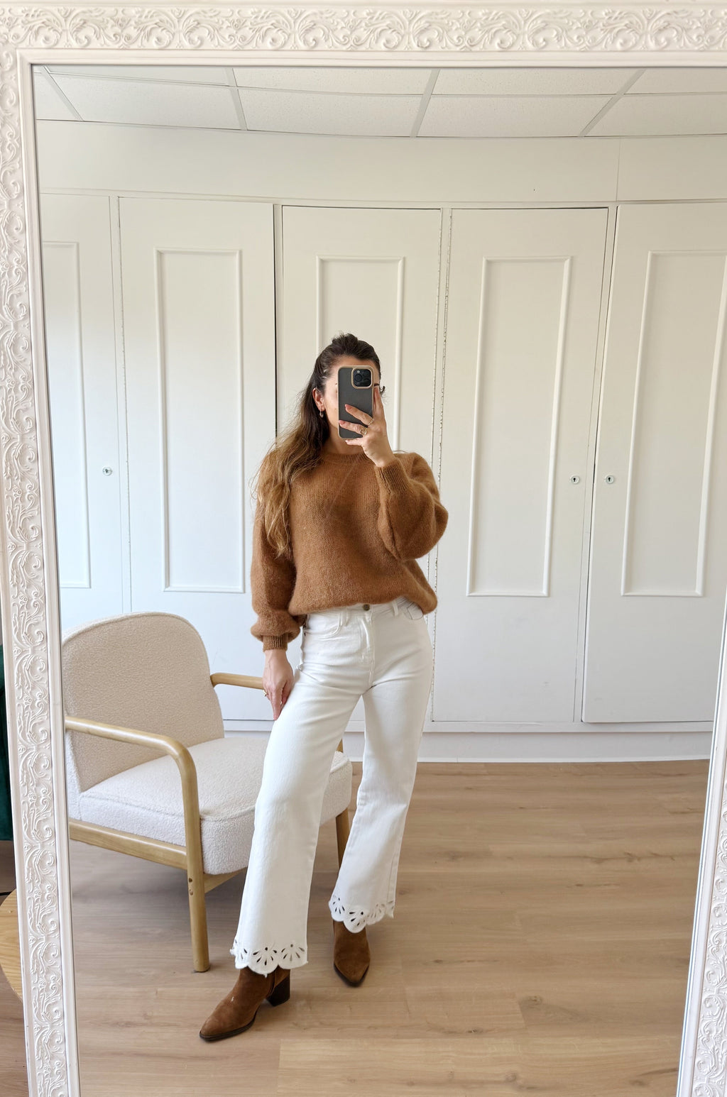 Maille en mohair et laine Gaia camel