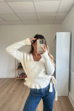 Cárdigan con lazo Helena beige