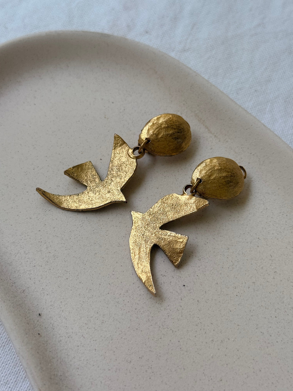 Vintage Earrings - Gold-Tone Birds