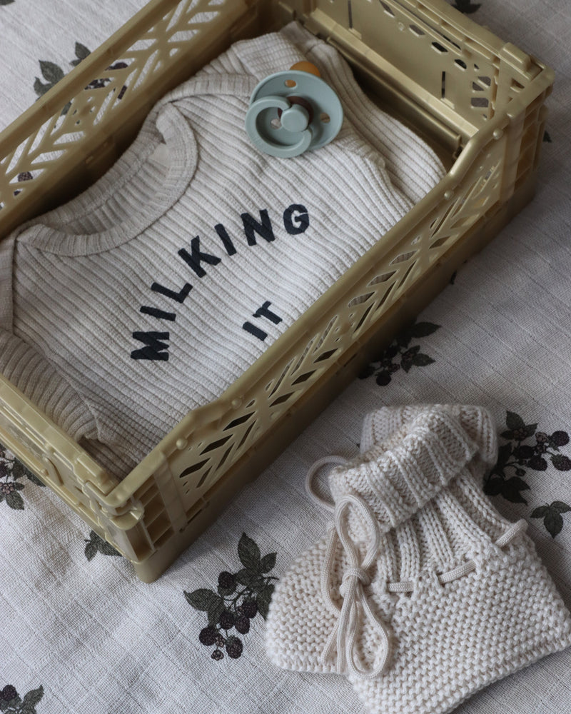 Claude & Co - Body de algodón orgánico 'Milking It' Avena