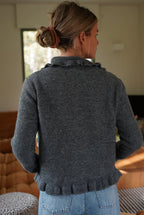 Paco Vest with Froufrou Collar Anthracite