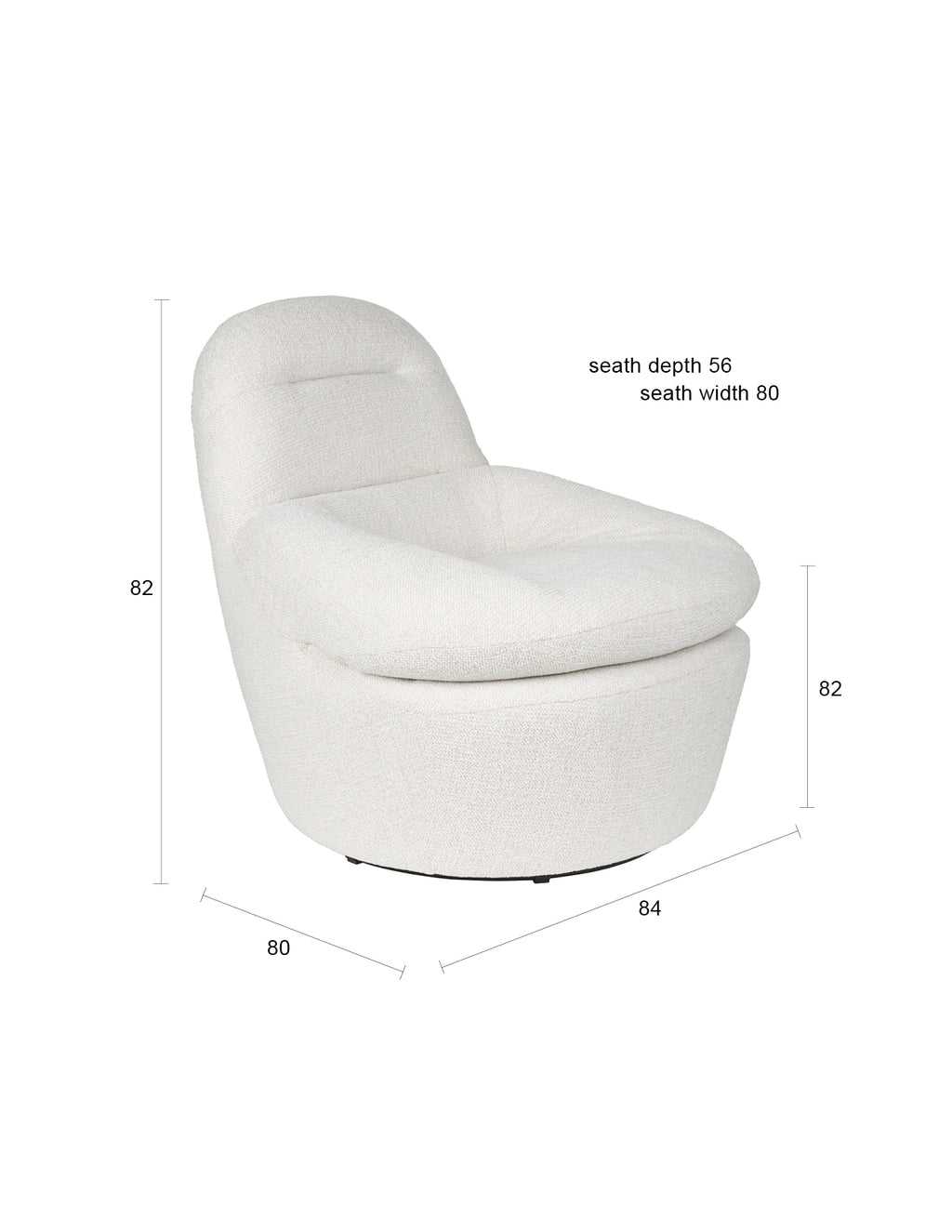 Velvoro - Fauteuil Lounge - Polyester - Blanc Cassé