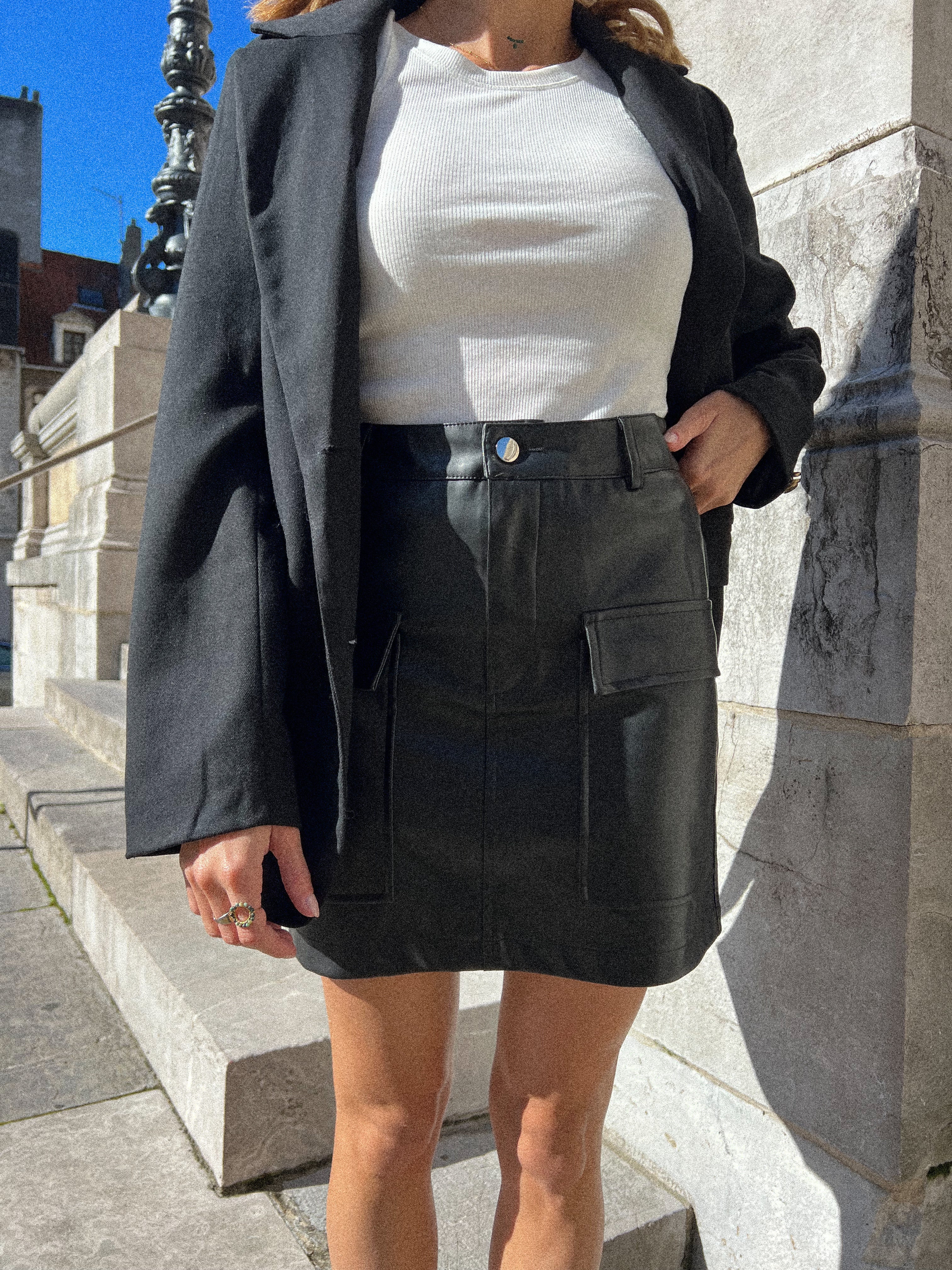 Louisane Noire - Faux Leather Skirt