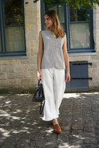 Baptiste Striped Sleeveless Vest Navy/Ecru