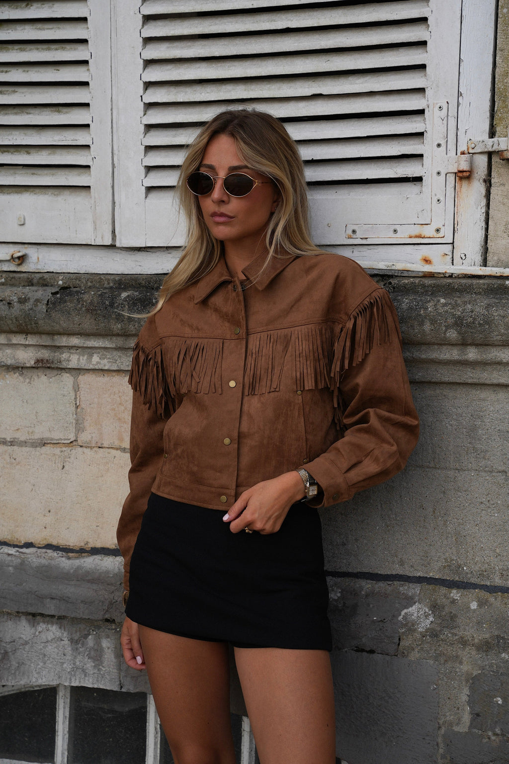 Cassidy Fringed Jacket - Camel