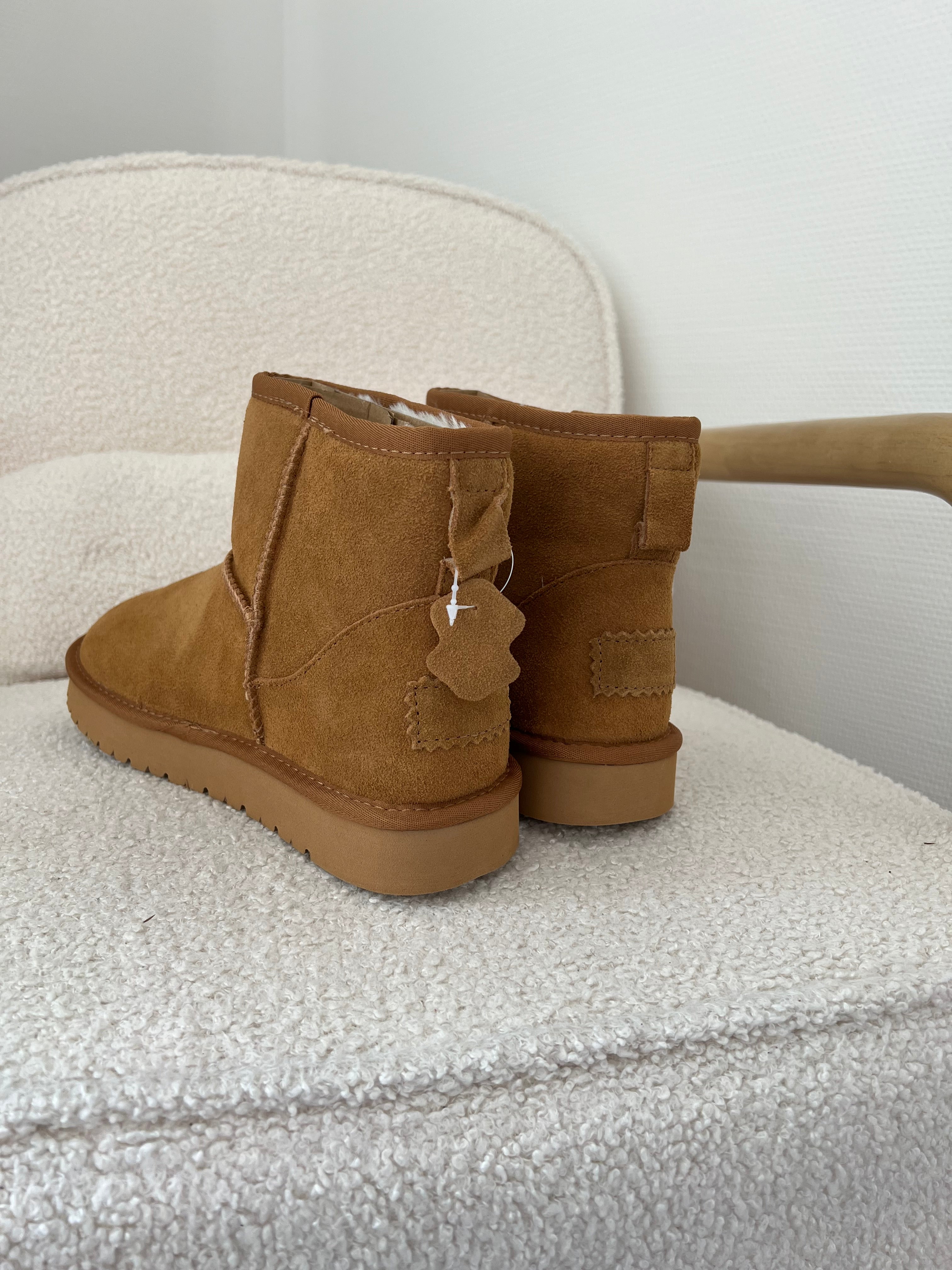 Camel Faux Fur-Lined Boots