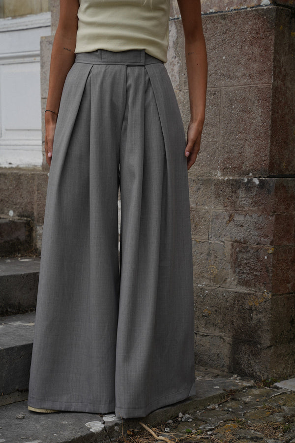 Flared Trousers - Manolia Grey