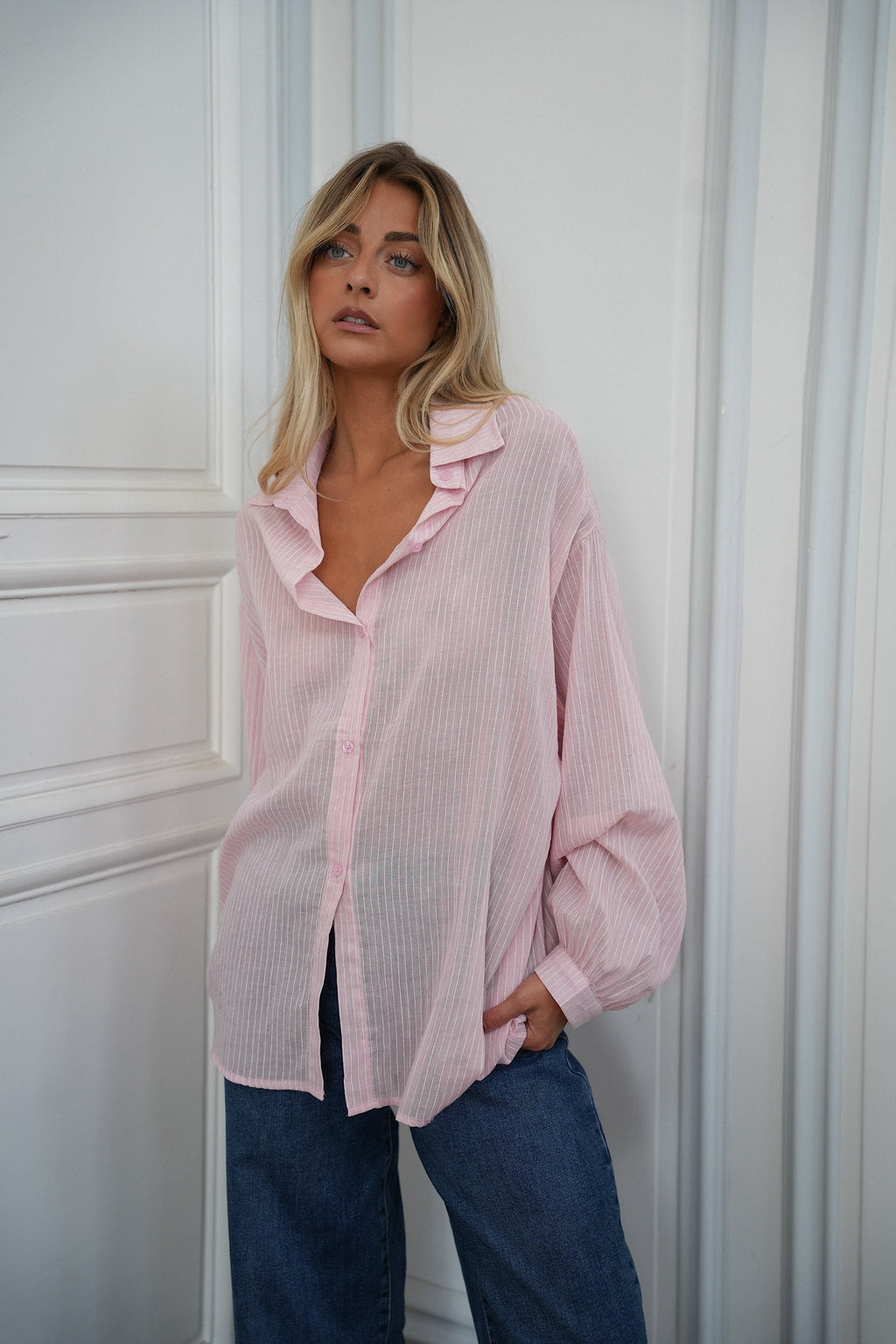 Sellia Striped Shirt - Pink