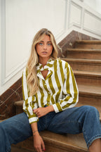 Blusa a righe Manelle - Oliva