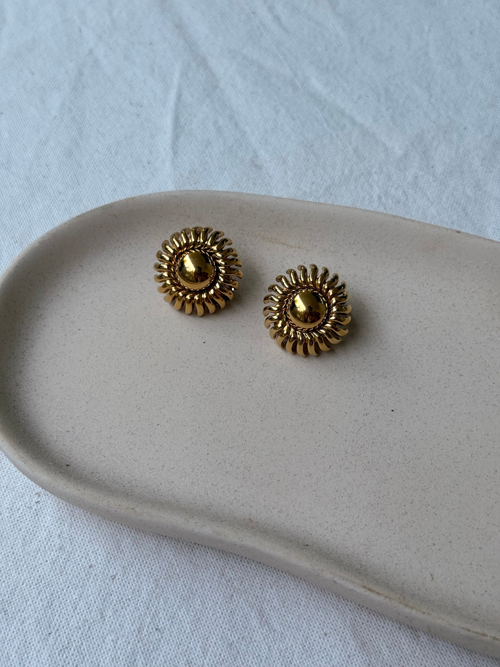 Boucles D’Oreilles Monet Vintage - Soleils Dorés