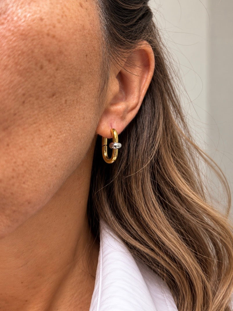 Boucles D'Oreilles Solara - Anneau Doré Ou Argent