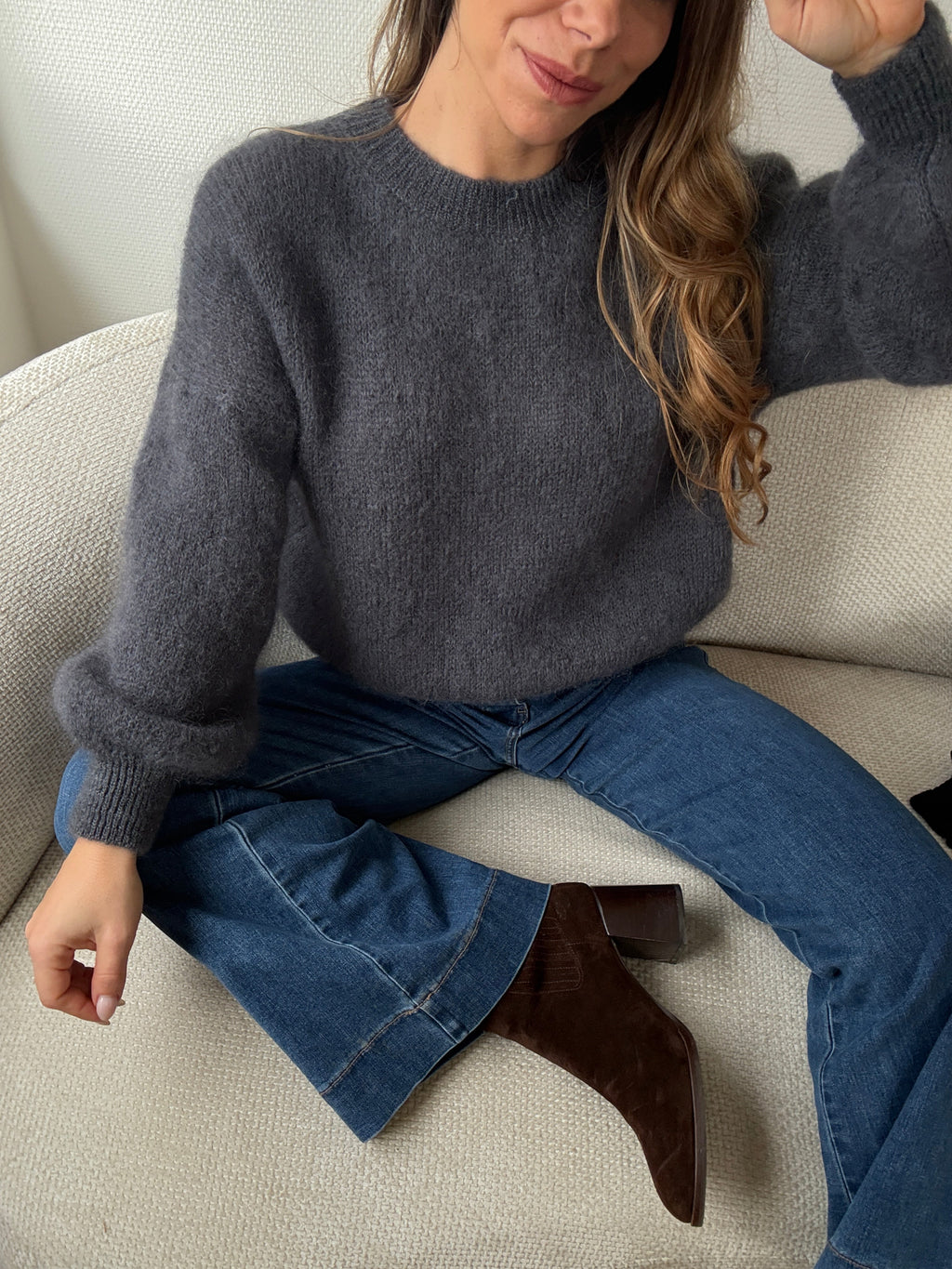 Dark Grey Gaia Mohair and Wool Knit