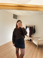 Falda efecto lana Lou negra