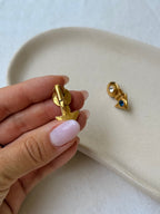 Pendientes Vintage - Geométricos Strass Azules Y Blancos