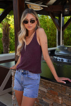 Norra Sequin Top - Plum