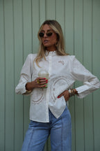 Blouse Brodée Donia - Blanche