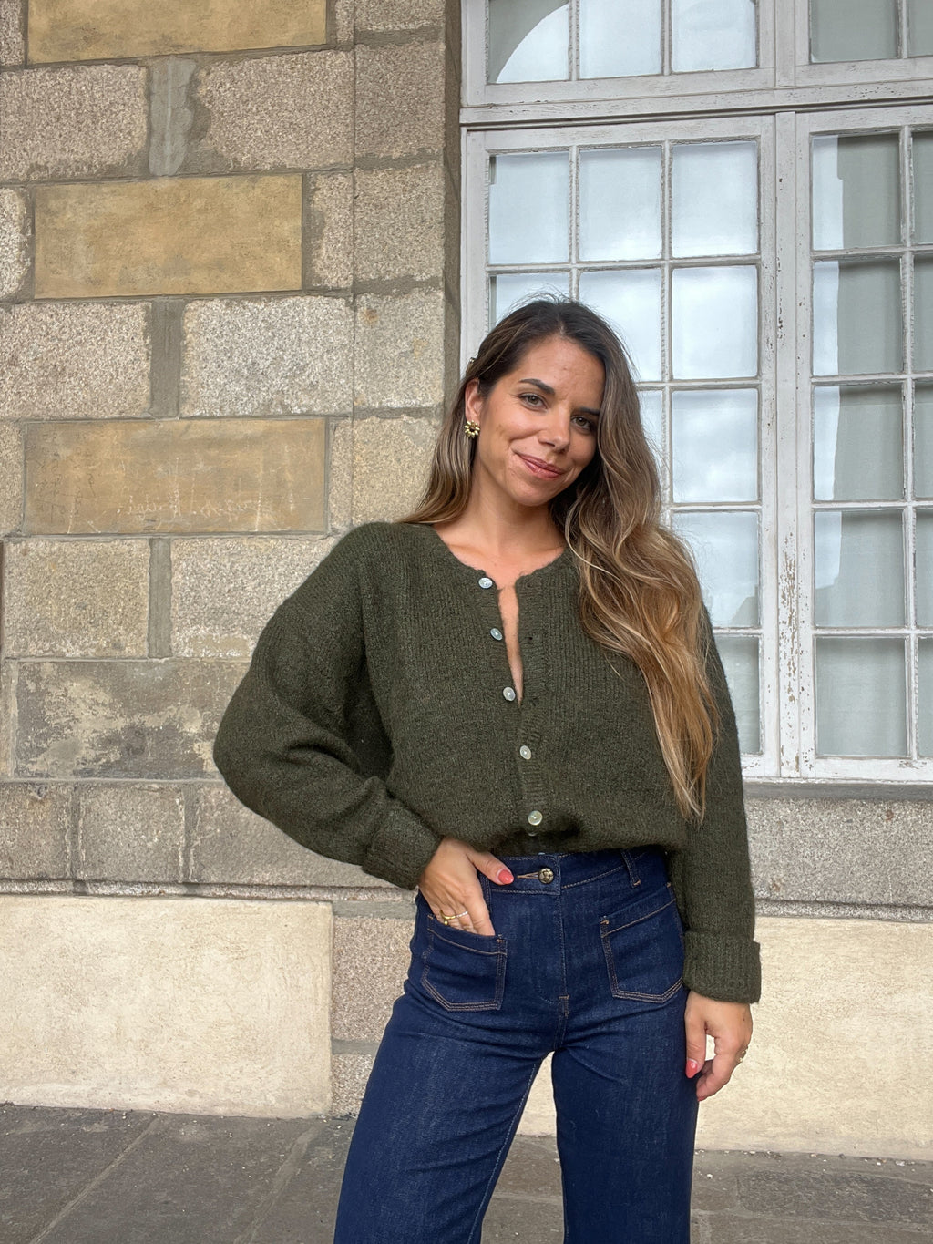 Charlie khaki cardigan
