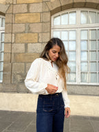 Angèle embroidered ecru blouse