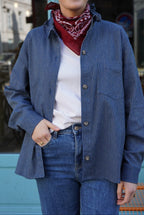 Lou Navy Stripe Overshirt