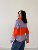 Pull Paola Orange Et Lilas