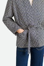 Veste Ceinturee - Ecru/Marine