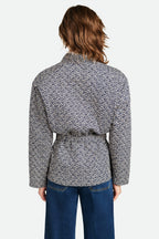 Veste Ceinturee - Ecru/Marine