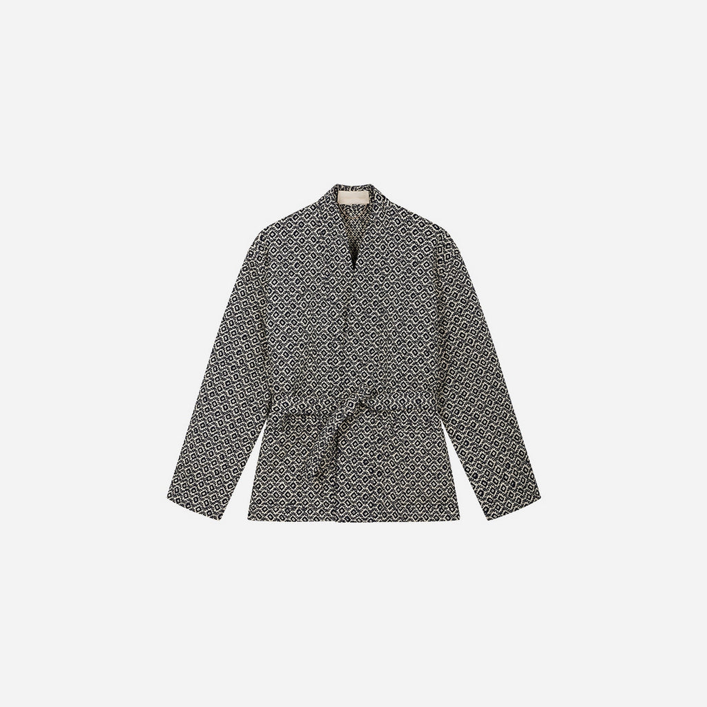 Veste Ceinturee - Ecru/Marine