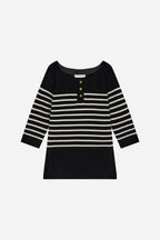 Tiziana Long Tunic - Black/Ecru