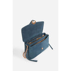 Pequeño Bolso Othilia En Cuero Aterciopelado - Azul Gris