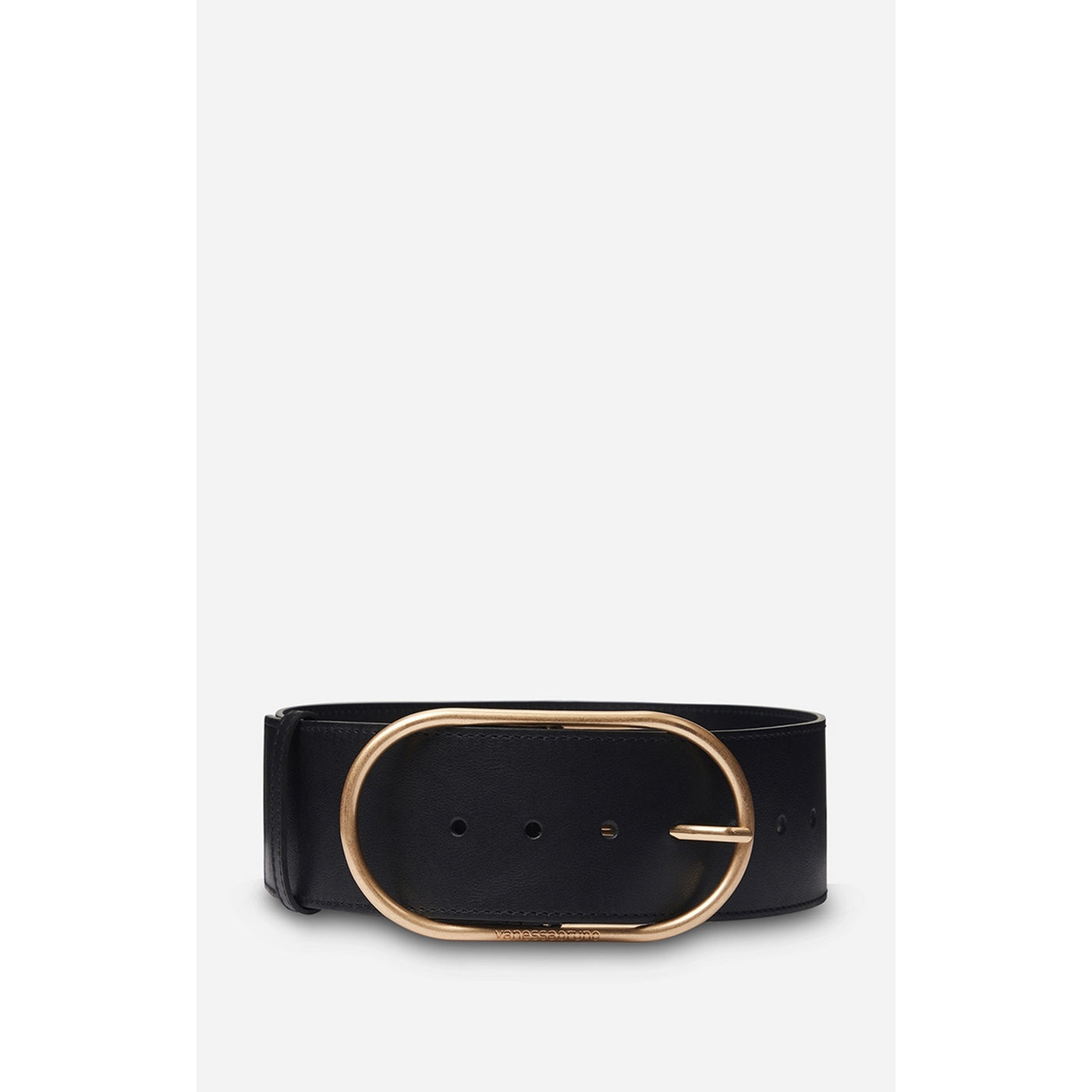 Ceinture Large À Boucle Ovale - Noir