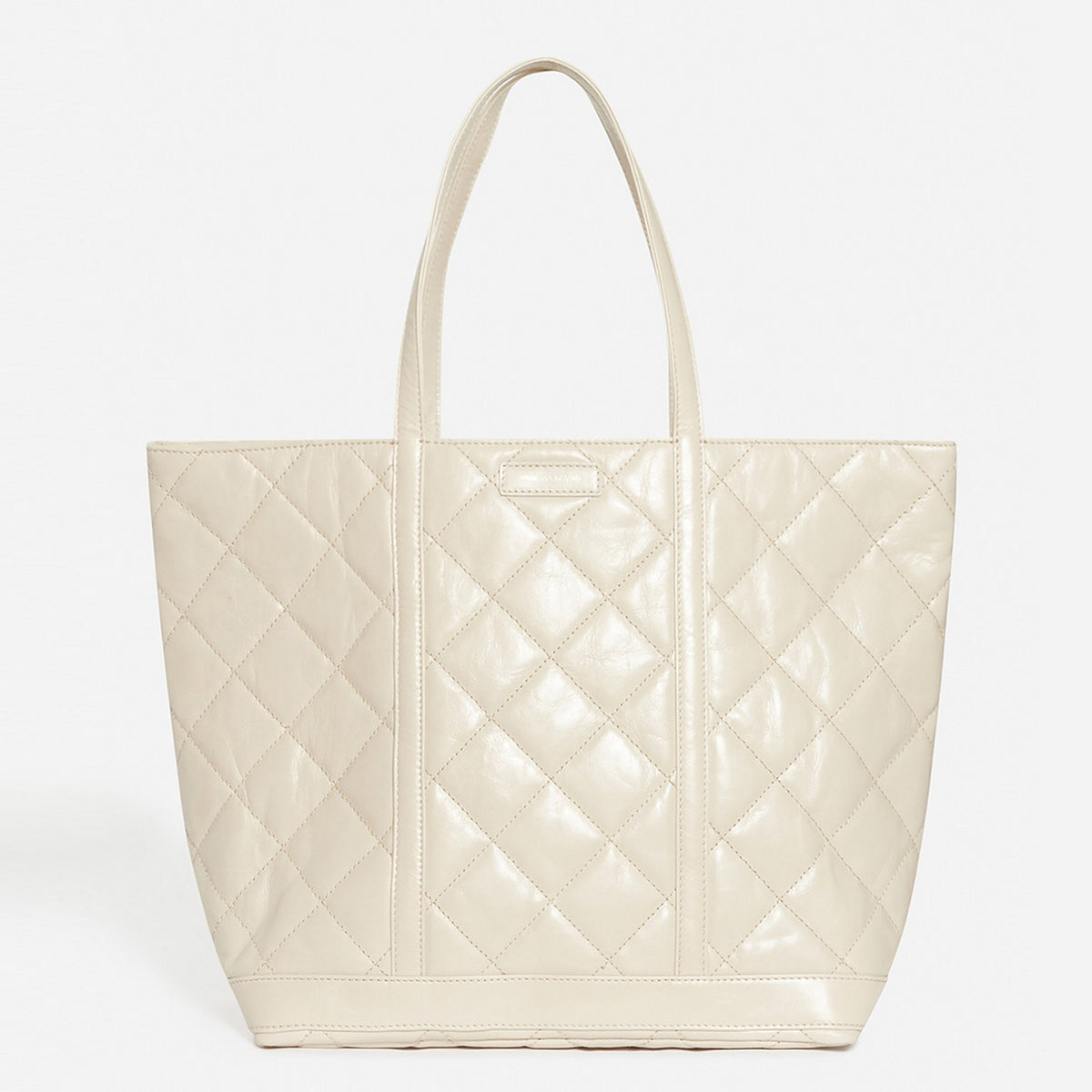 Bolso Cabas XL De Piel Acolchada - Arena