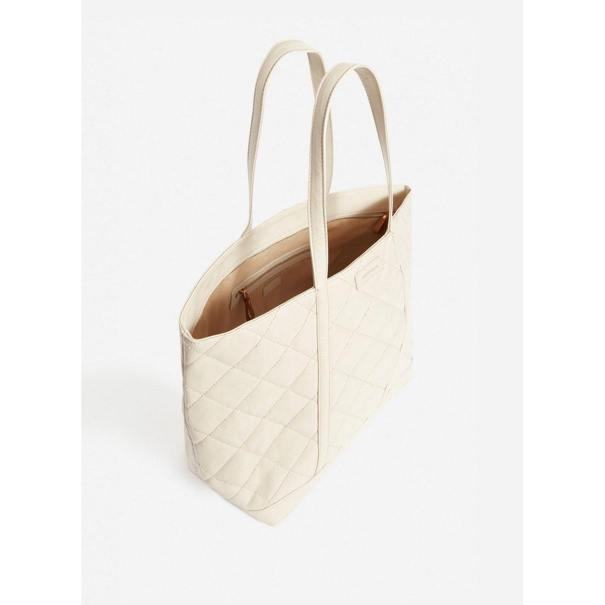Bolso Cabas XL De Piel Acolchada - Arena