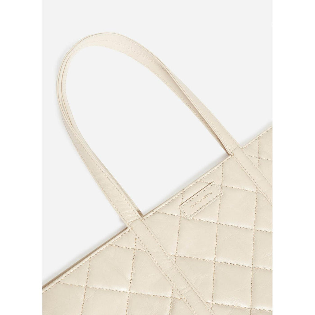 Bolso Cabas XL De Piel Acolchada - Arena