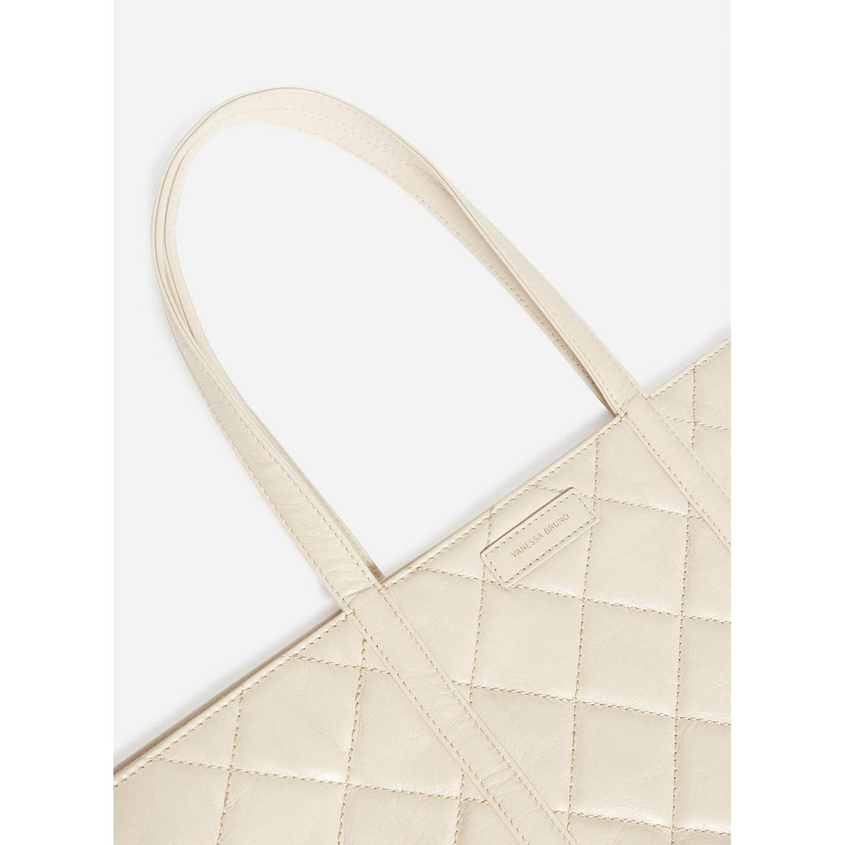 Bolso Cabas XL De Piel Acolchada - Arena