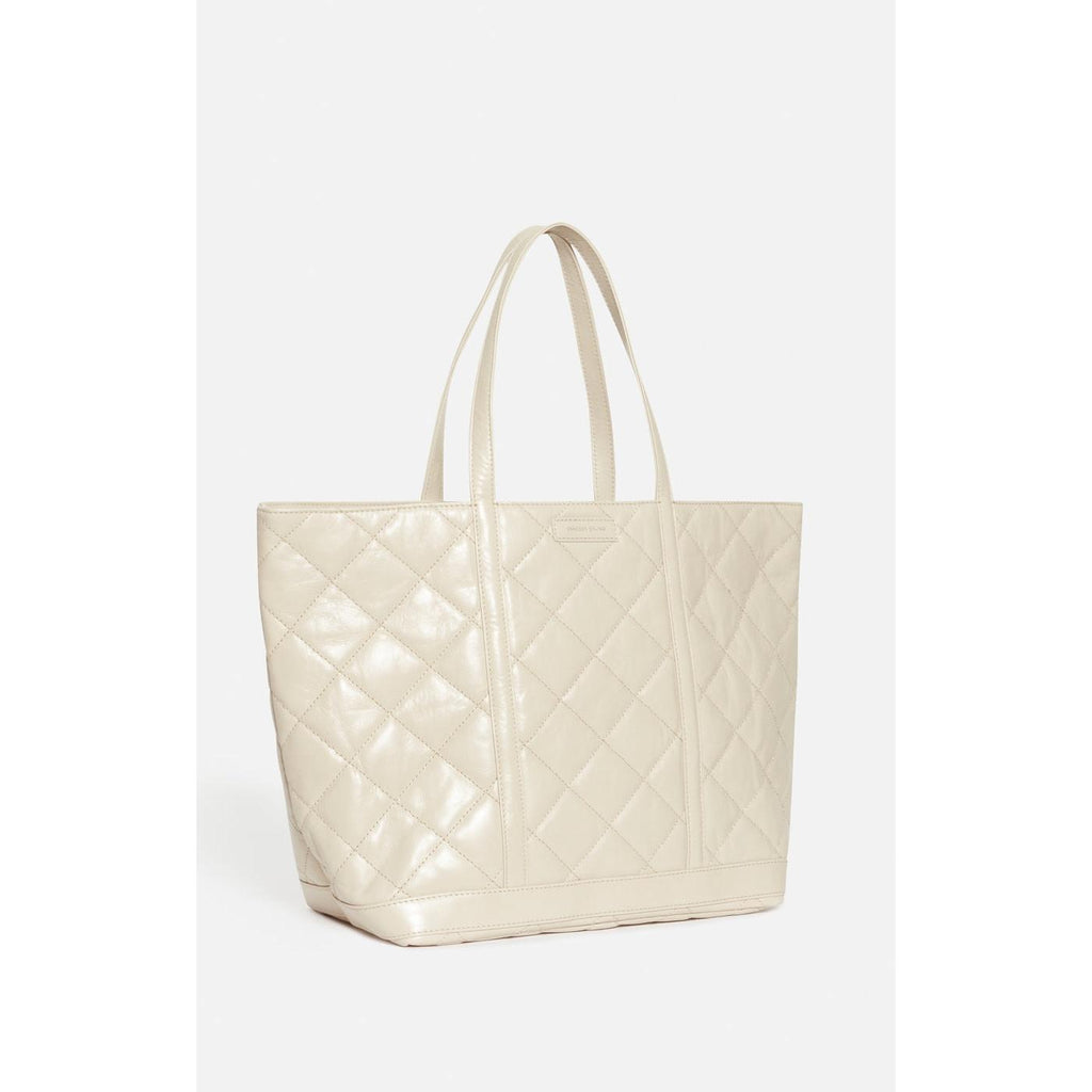 Bolso Cabas XL De Piel Acolchada - Arena