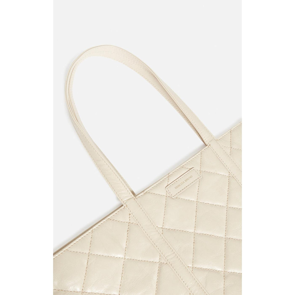 Bolso Cabas XL De Piel Acolchada - Arena