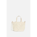 Cabas S Bandouliere en Cuir Froisse Matelasse - Sable/Craie