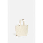 Cabas S Bandouliere en Cuir Froisse Matelasse - Sable/Craie