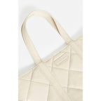 Cabas S Bandouliere en Cuir Froisse Matelasse - Sable/Craie