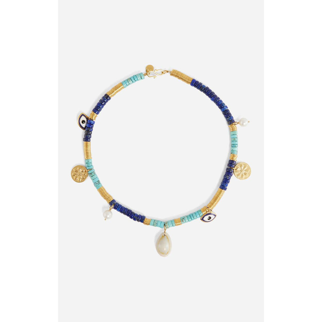 Collier En Perles - Bleu Multico