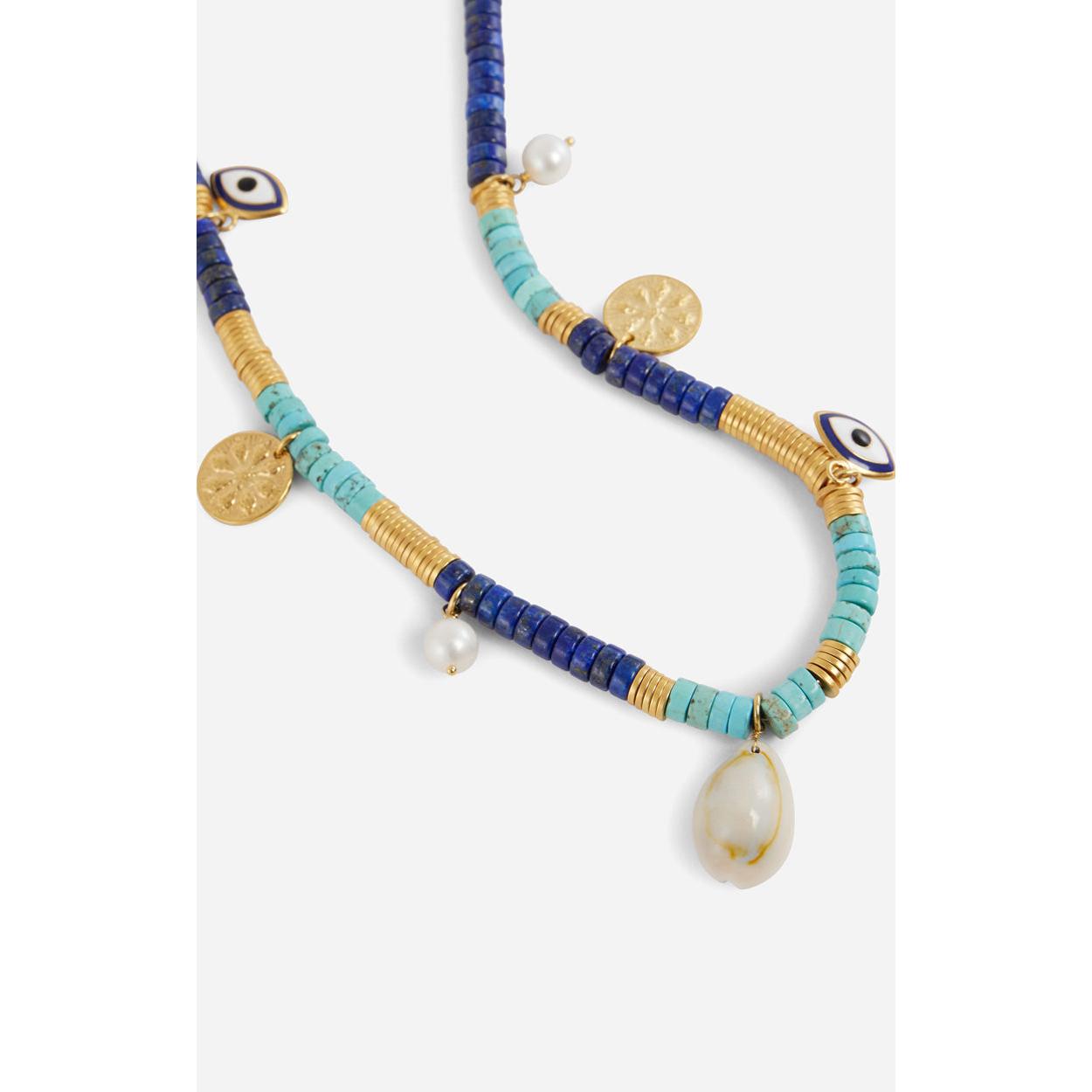 Collier En Perles - Bleu Multico