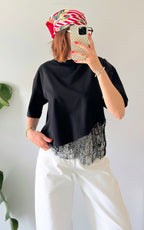 Las Palmas Lace T-Shirt - Black