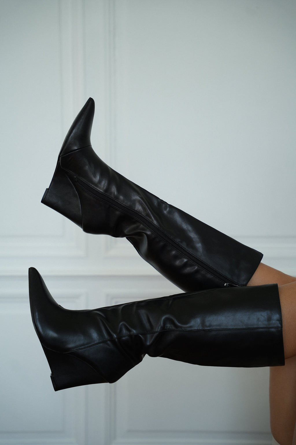 Bottes En Similicuir - Enora Noires