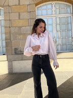Blusa marrón rosa suave